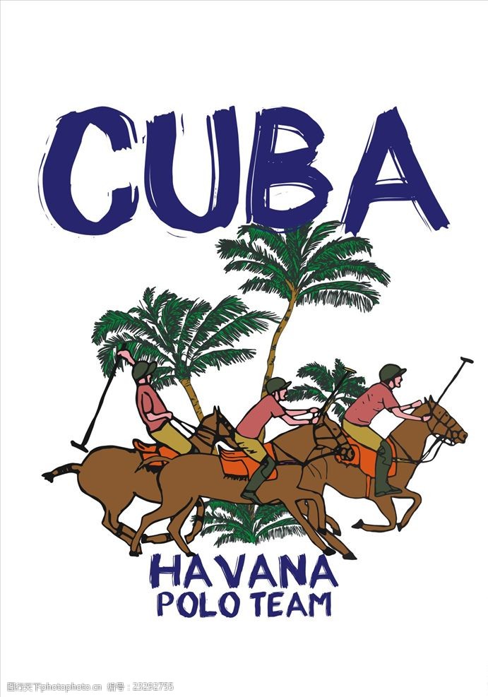 古巴cuba马术赛马矢量图下载