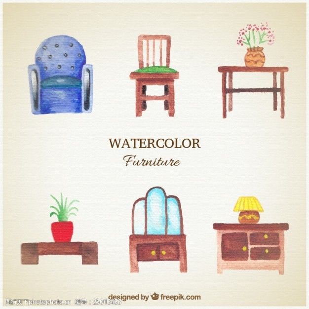 屉桌水彩家具的多样性