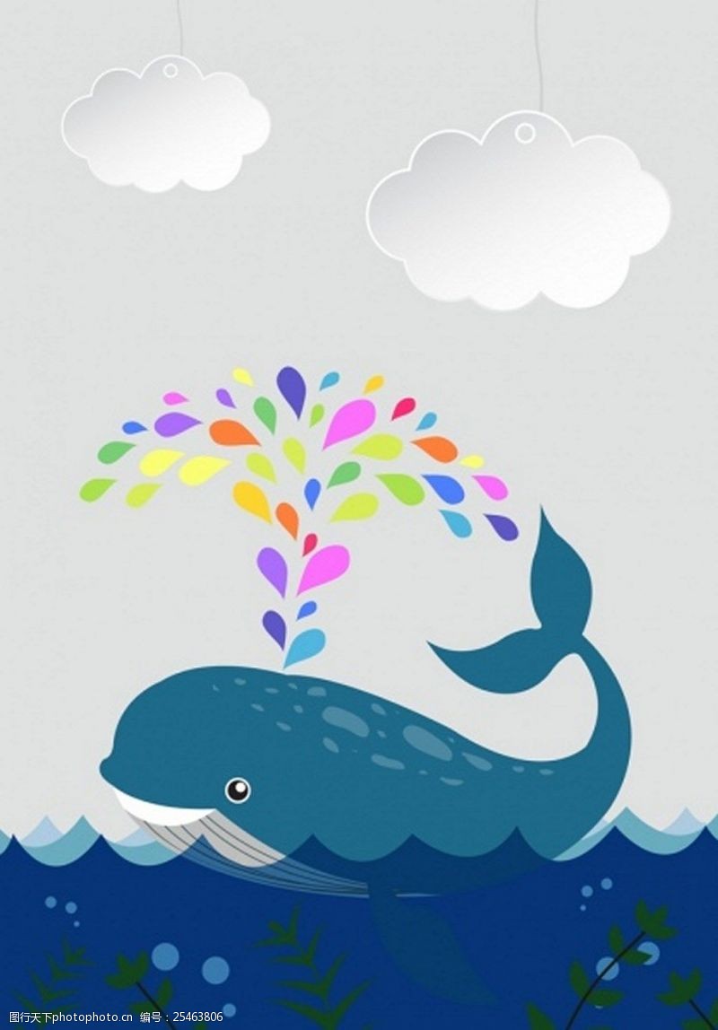 可爱底纹免费下载海洋可爱鲸鱼背景图