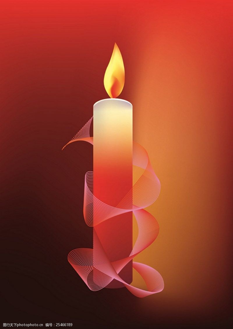 红色渐变红色创意抽象蜡烛背景图