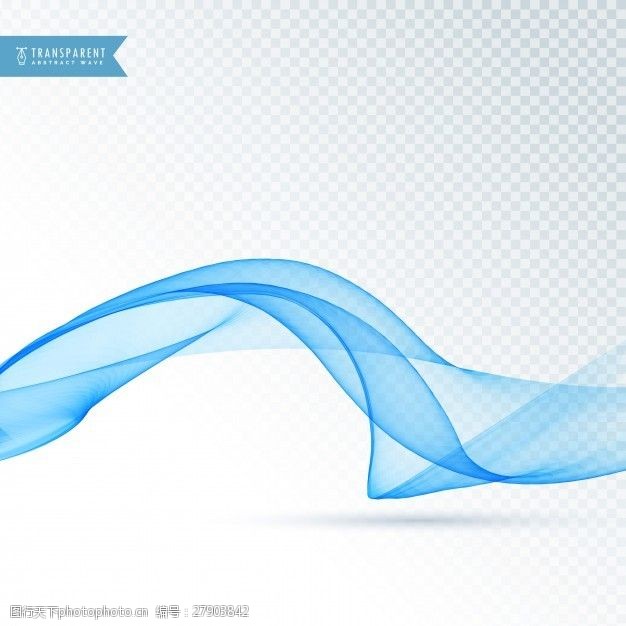 波的动态线蓝色波浪形现代浮体