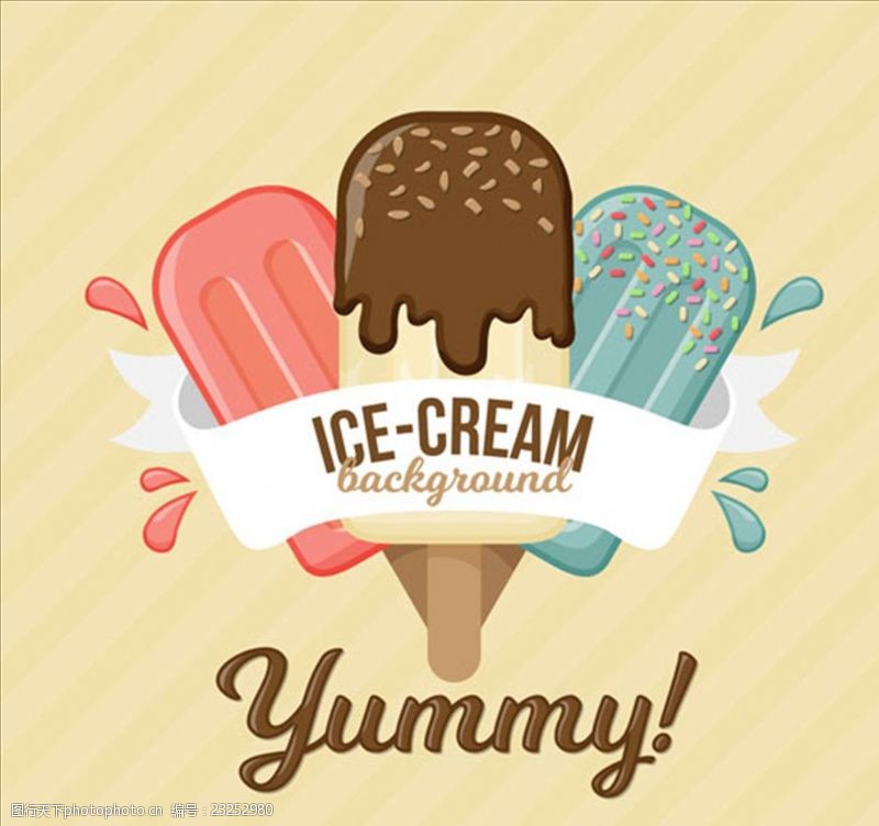 冰箱海报复古美味的冰淇淋