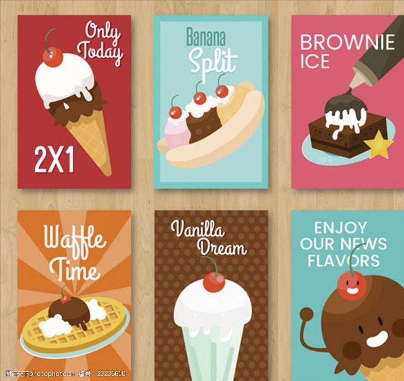 水果卡片各种元素装饰冰淇淋卡片