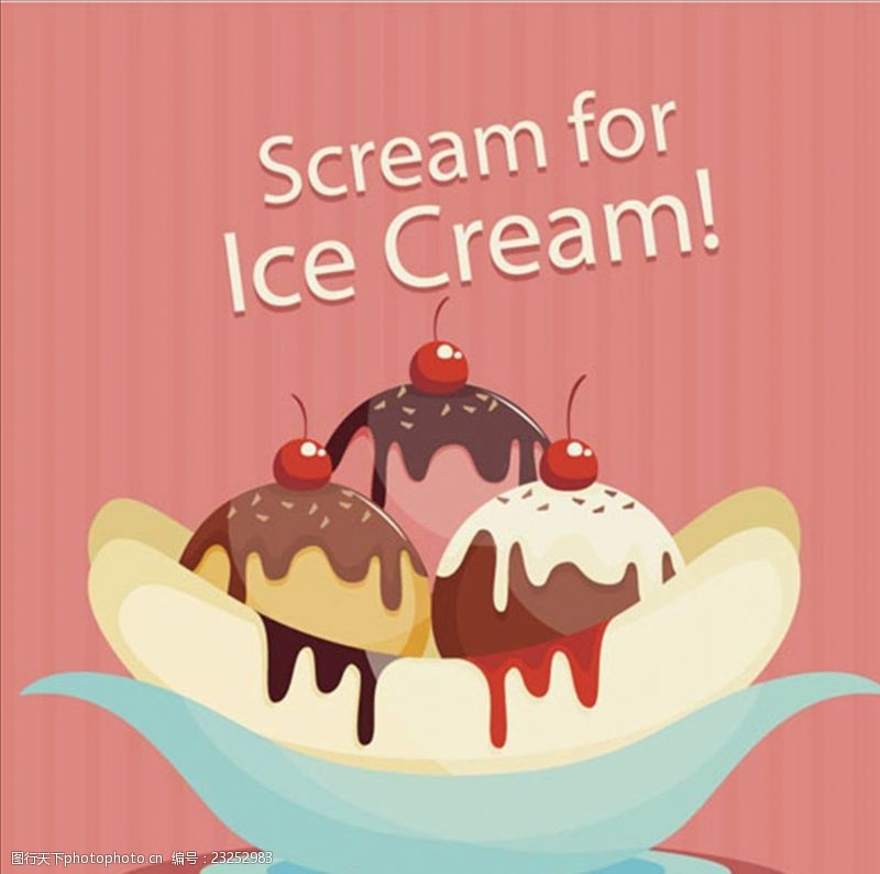 冰箱海报美味的甜点和冰淇淋