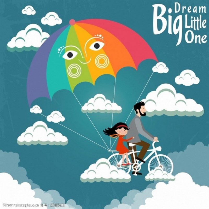 可爱底纹免费下载梦想天空骑自行车背景图