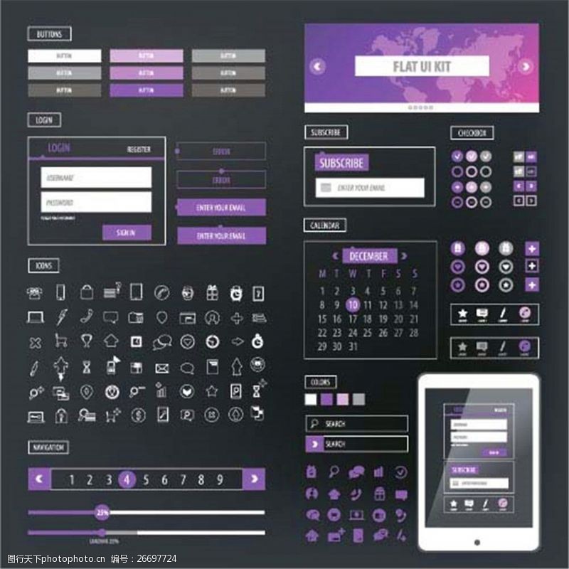 表格模板手机紫色标签图表图片
