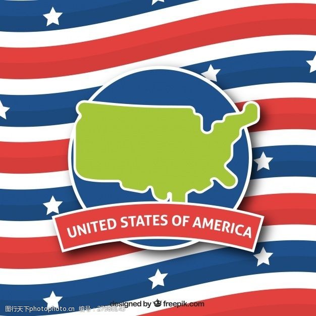 自由背景美利坚合众国国旗和地图