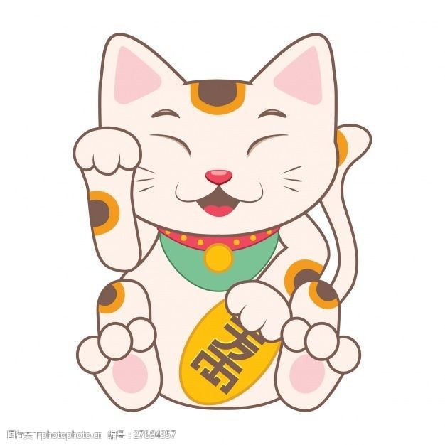 招财猫彩色中国猫设计