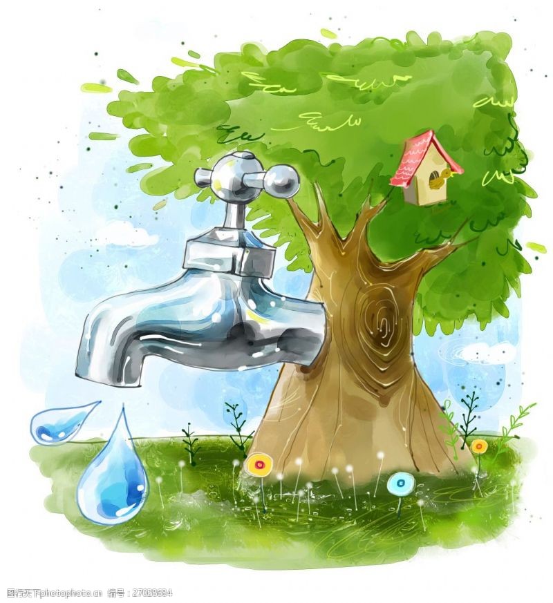 绿色环保背景绿色环保节能用水