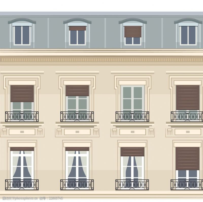 门口巴黎建筑插图