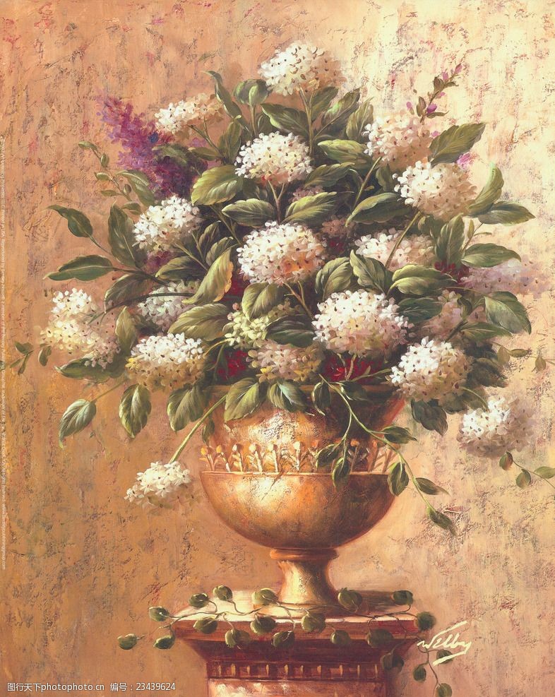 美化环境欧洲古典静物花卉装饰绘画