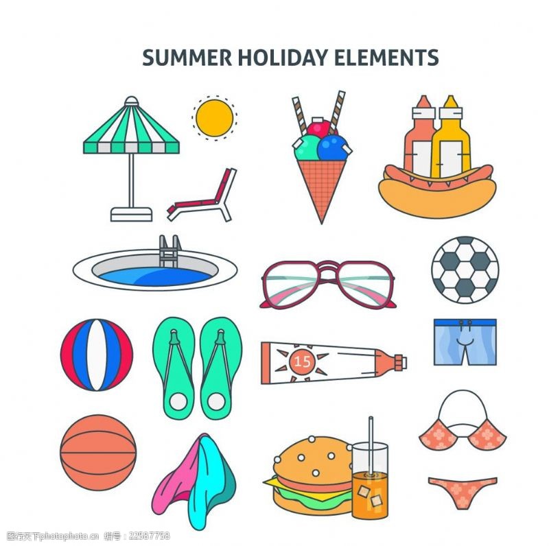 太阳眼镜夏季旅游图标