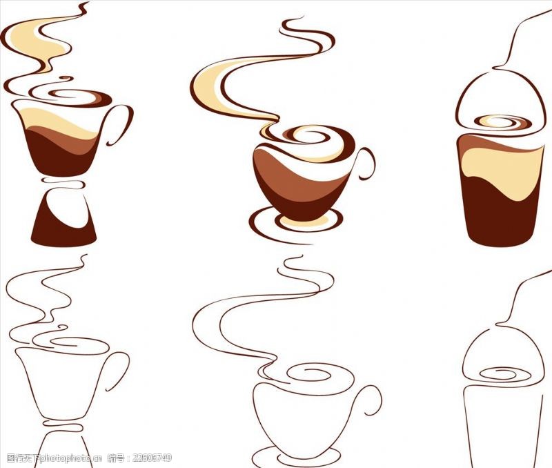 卡通咖啡花式咖啡