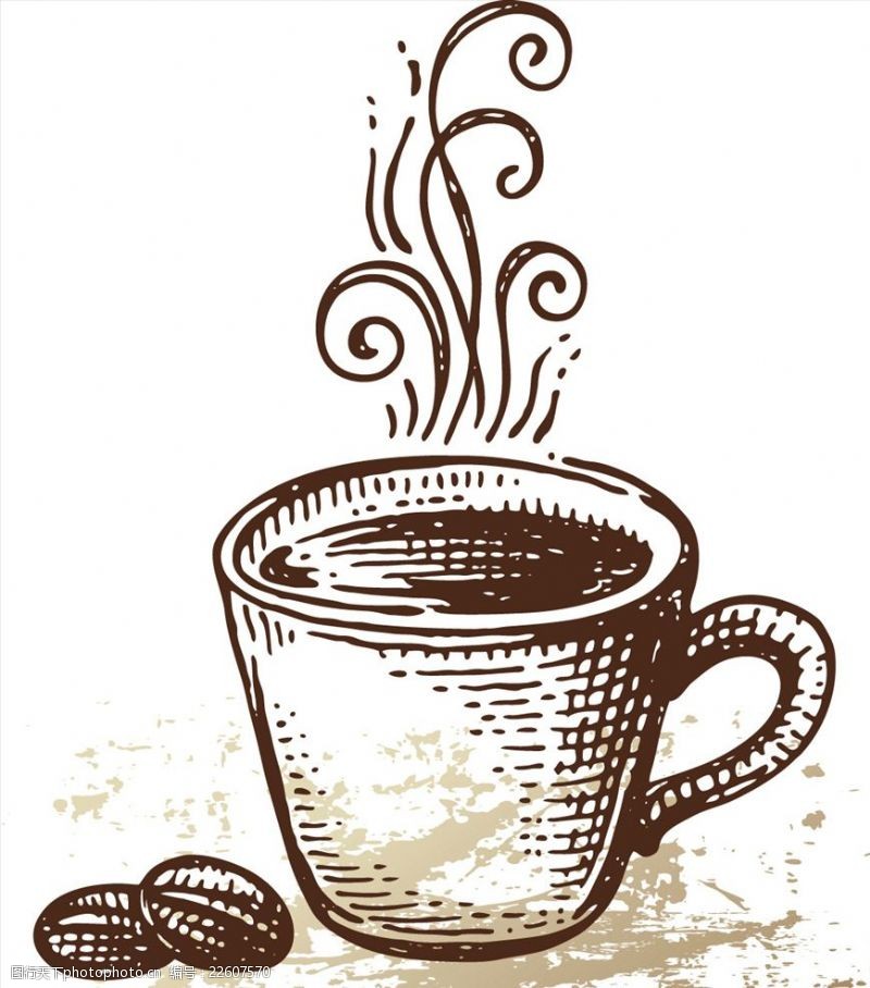 卡通咖啡手绘咖啡