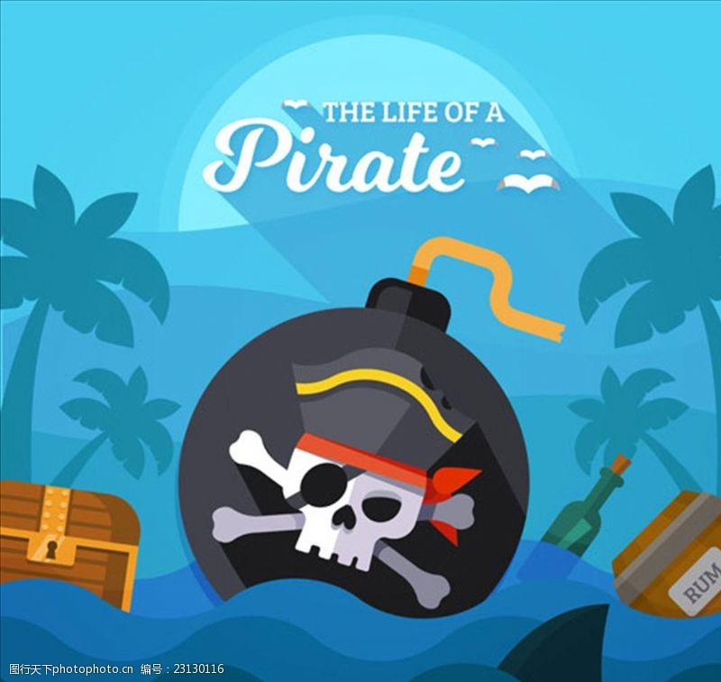 加勒比海报在海上的海盗物品