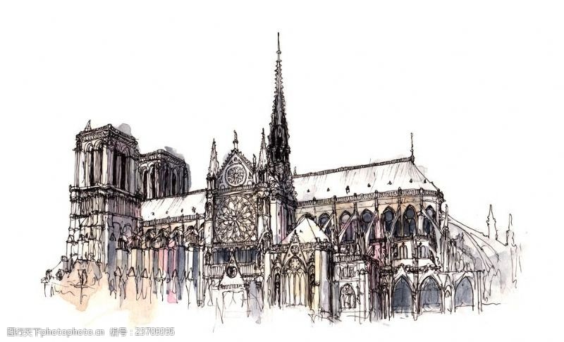 世界著名建筑物法国巴黎圣母院