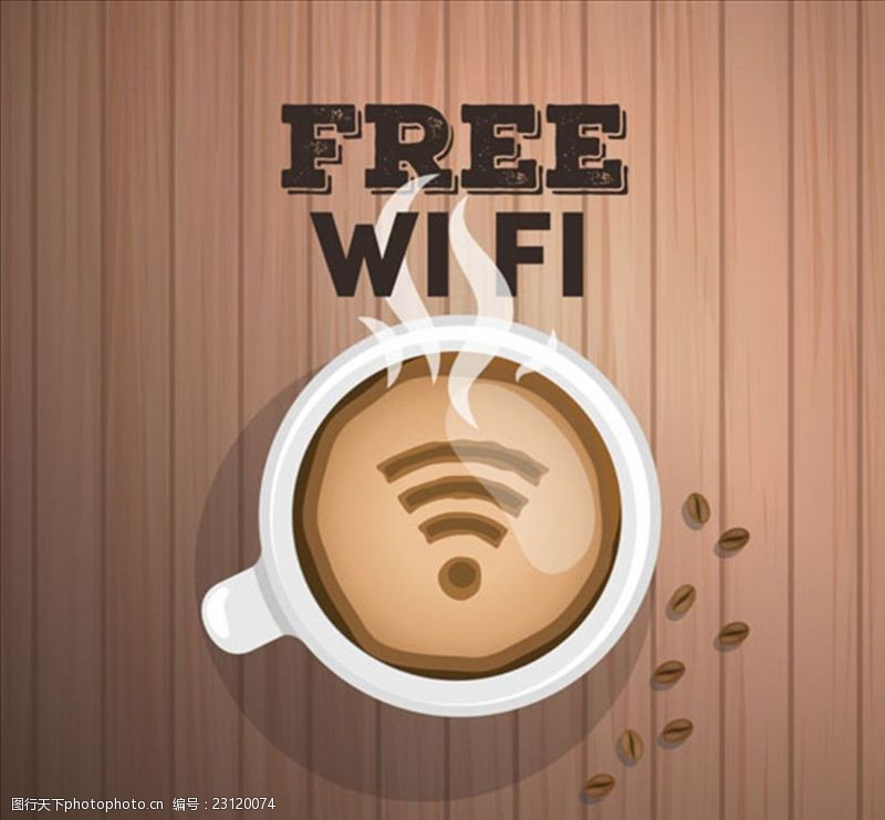 二维码咖啡店免费WIFI海报