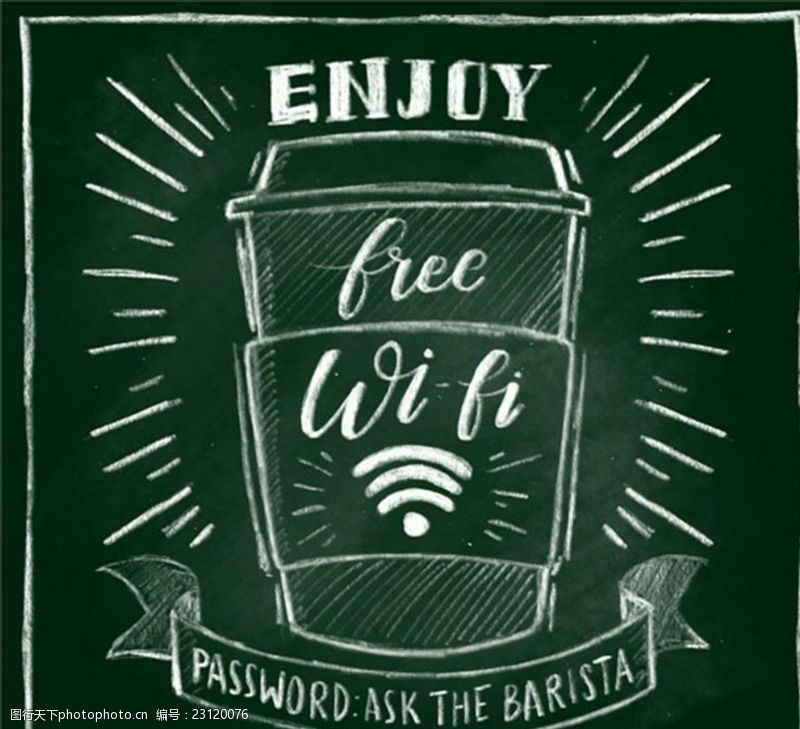 二维码免费WIFI咖啡店海报