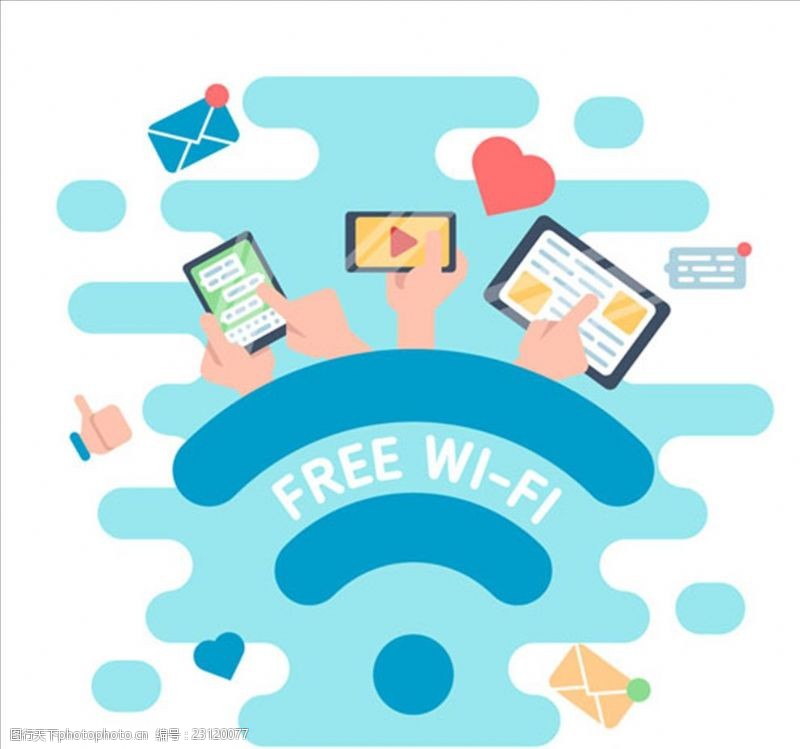二维码平面免费WIFI海报背景