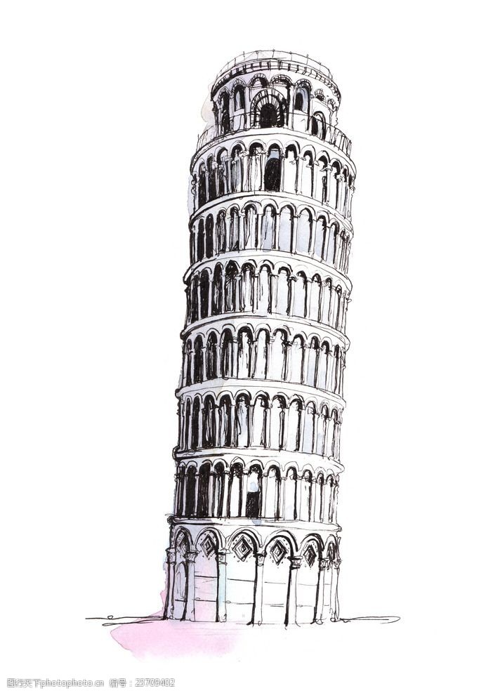世界著名建筑物意大利比萨斜塔