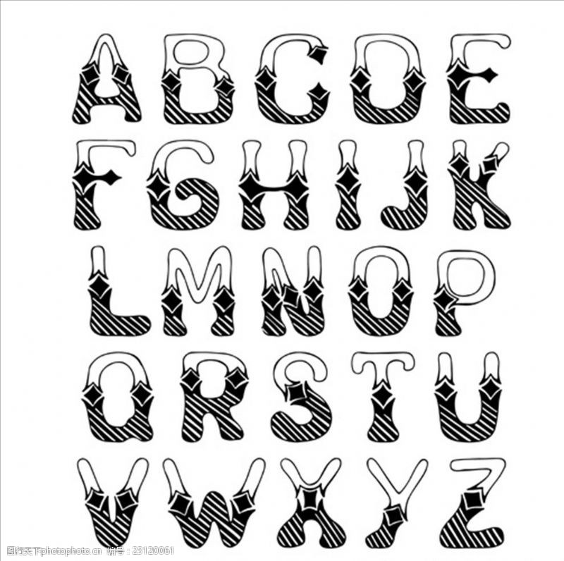 异度空间手绘英文字母设计