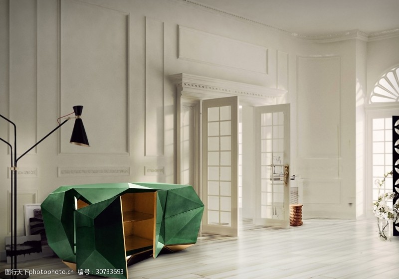 欧式家具特写现代风格家具储物柜效果图