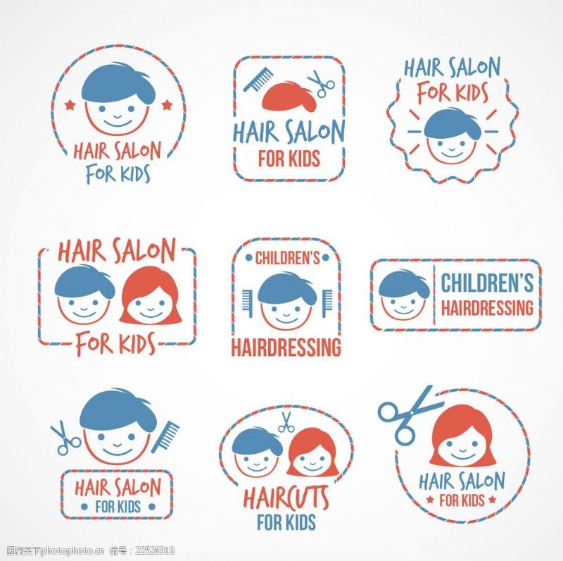 理头发手绘儿童理发标志
