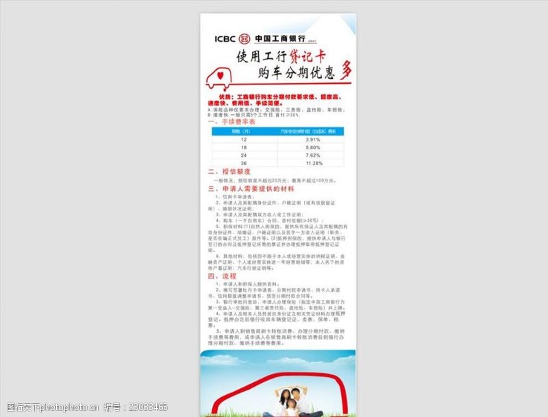 中国工商银行中国工商如皋分行汽车贷款展架