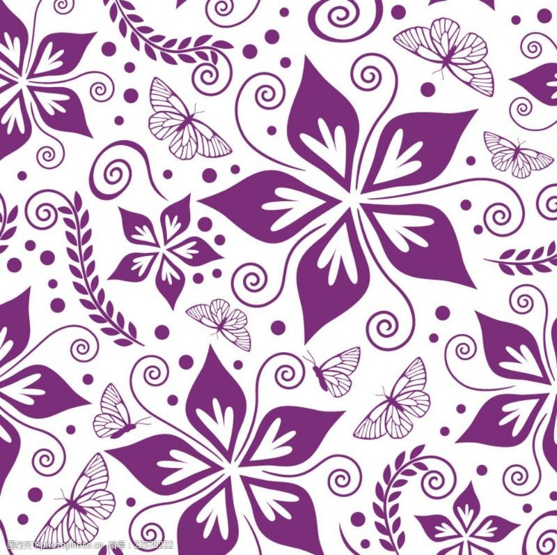 枝叶花纹紫色花纹