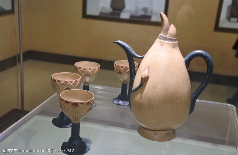 陶瓷碗荷花紫砂壶
