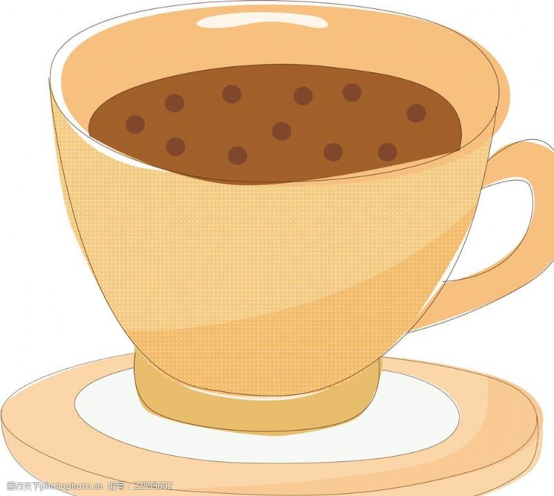 咖啡杯和卡通咖啡