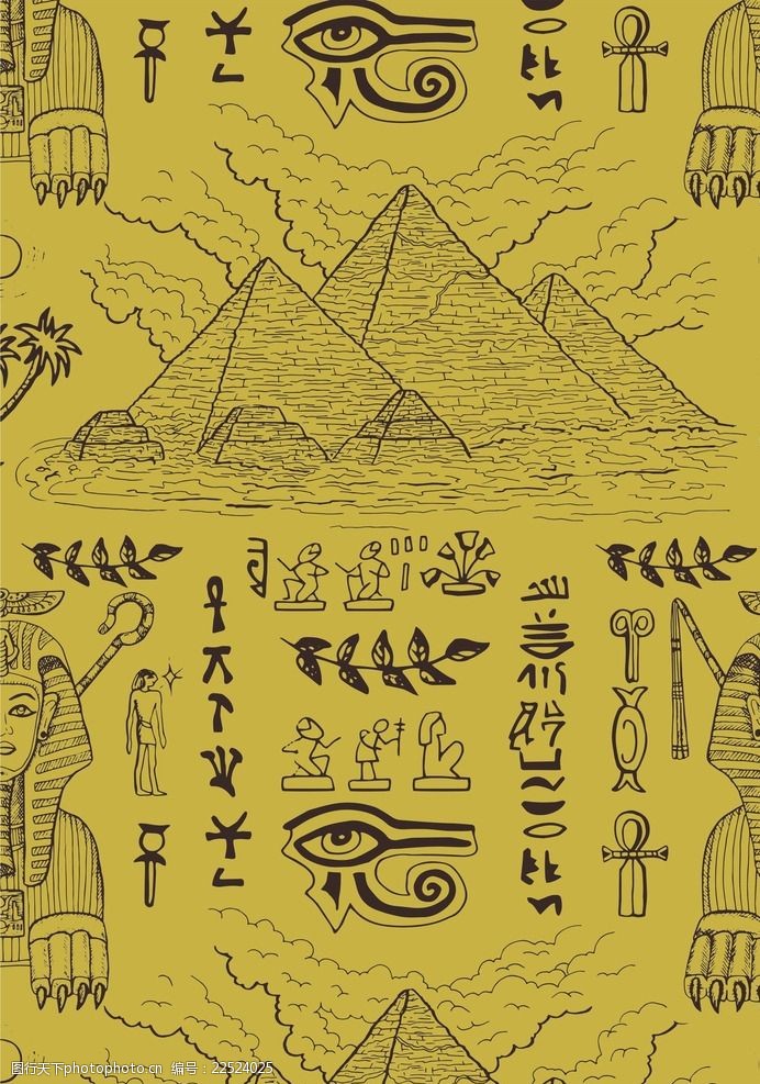 专享埃及胡夫金字塔背景纹理图