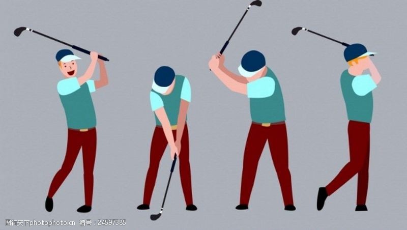 打高尔夫高尔夫打球姿势元素