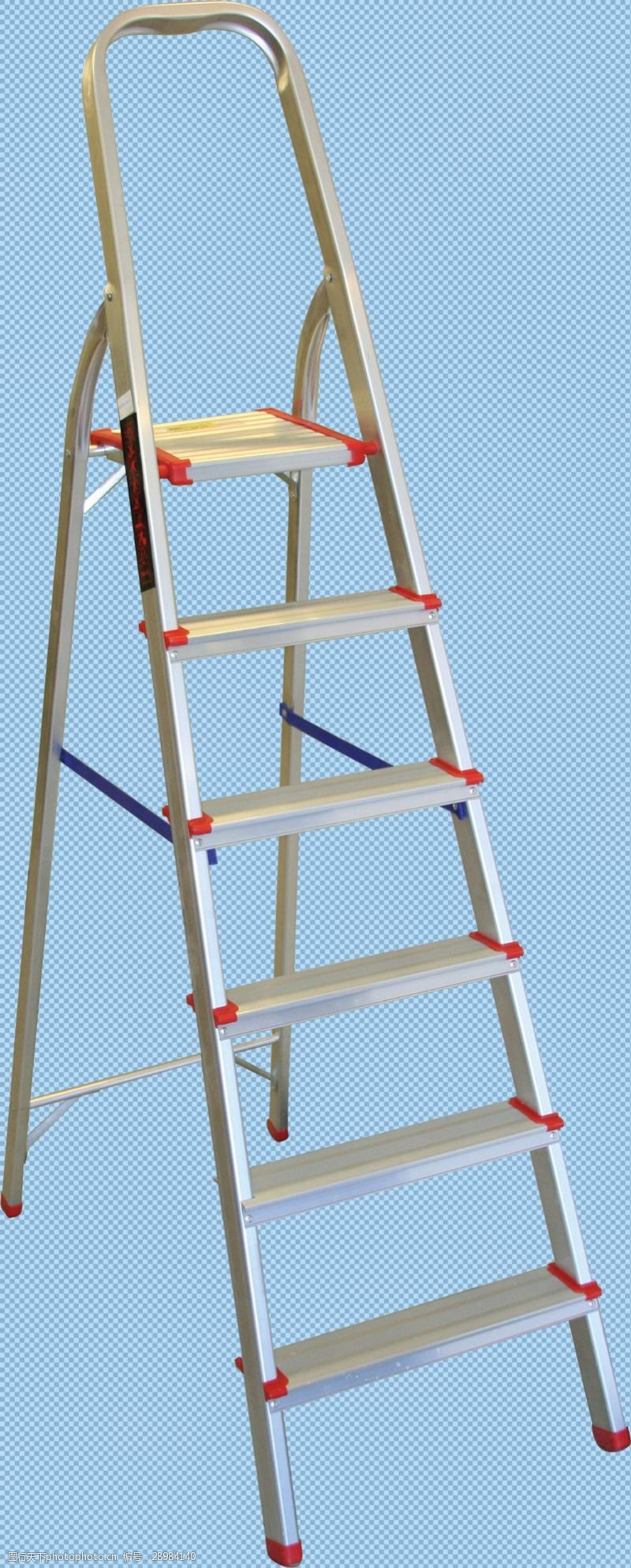 折叠梯铝制人字梯子免抠png透明图层素材