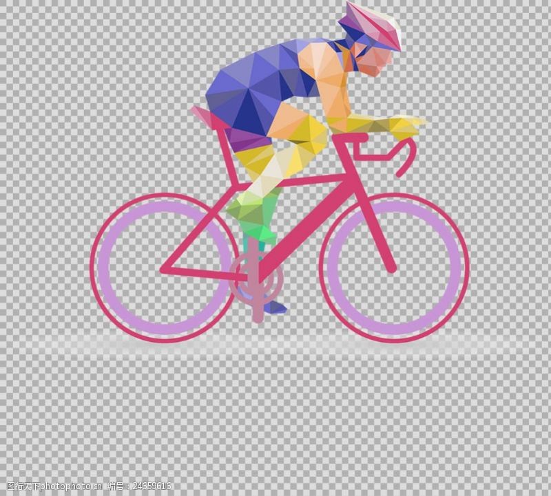 绿色运动男人骑运动自行车免抠png透明图层素材