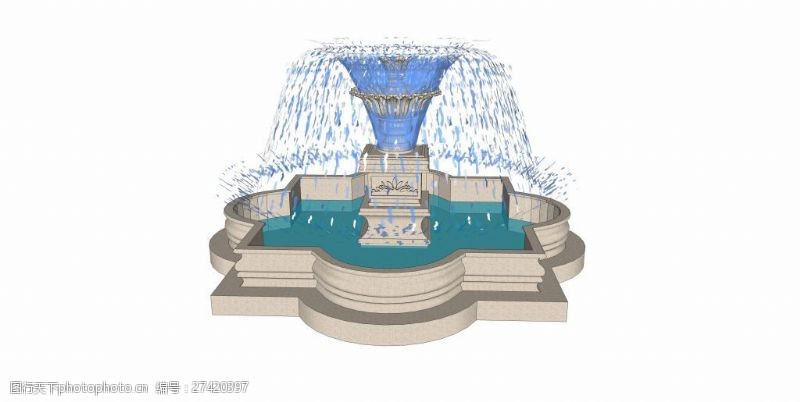 欧式喷泉效果图欧式喷泉景观