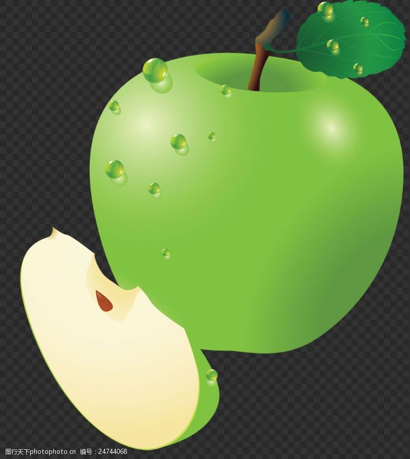 梨图片素材漂亮绿色苹果图片免抠png透明图层素材