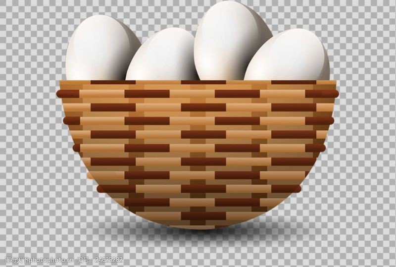菜篮子手绘鸡蛋篮子插图免抠png透明图层素材