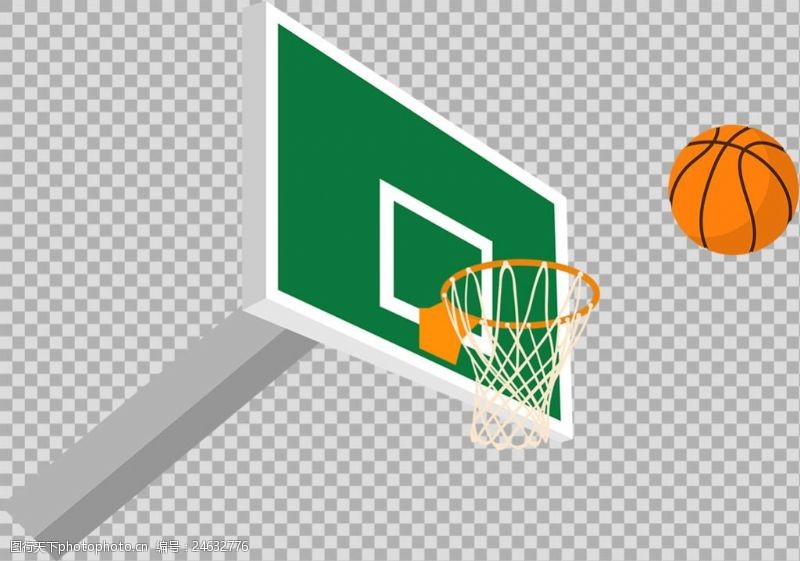 篮球比赛手绘篮球篮筐插图免抠png透明图层素材