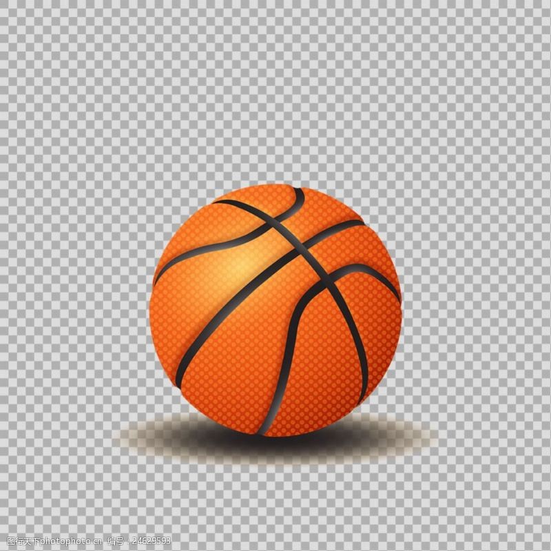 篮球比赛手绘写实篮球插图免抠png透明图层素材