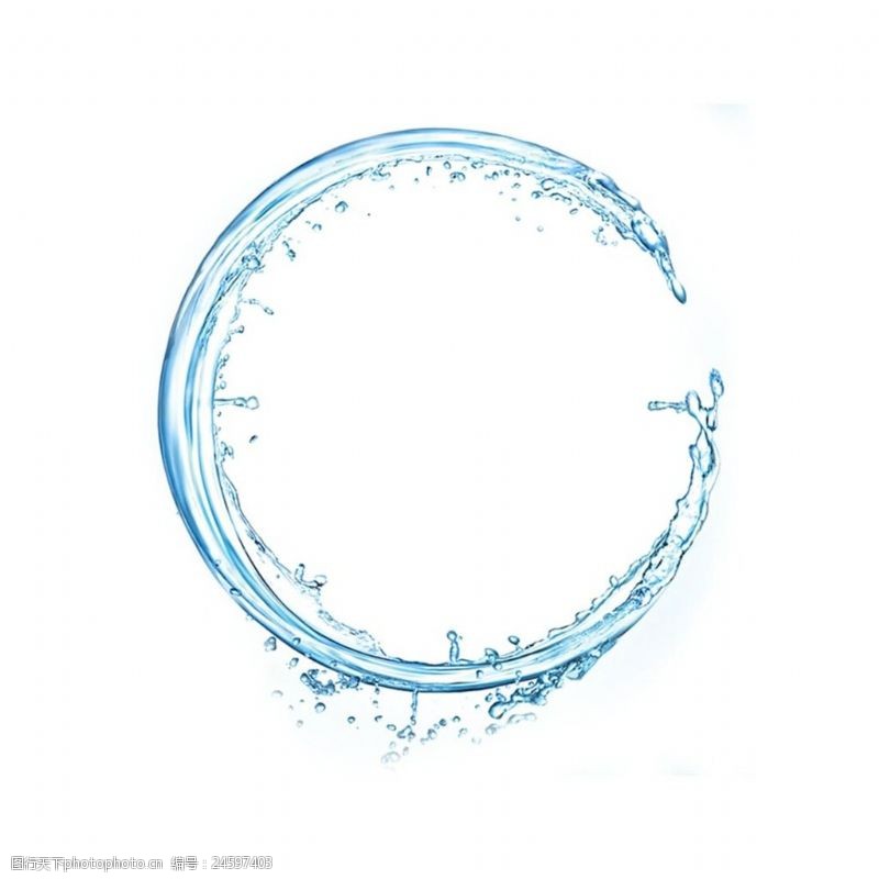 圆形龙蓝色水珠圆形元素