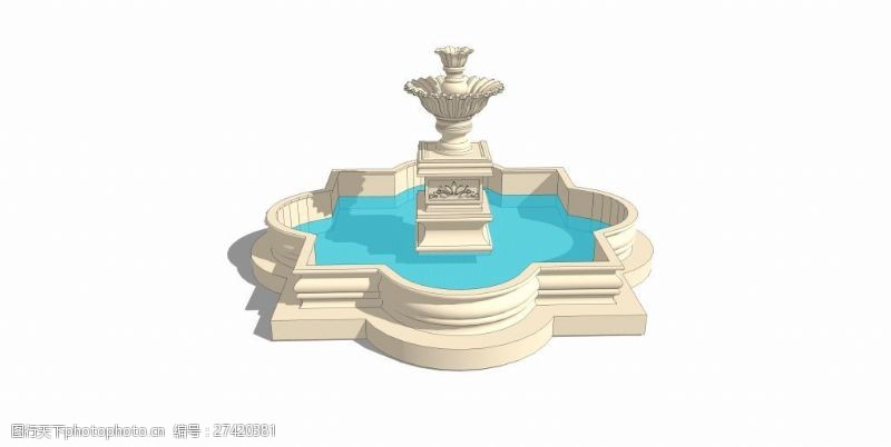 欧式喷泉效果图欧式喷泉景观效果图