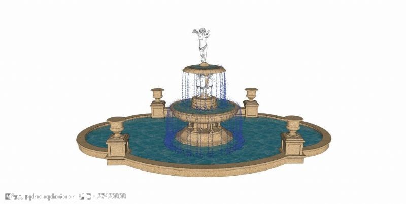 欧式喷泉效果图