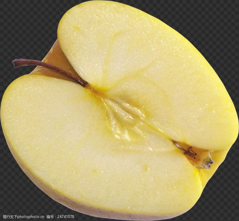 切片切开的苹果图片免抠png透明图层素材