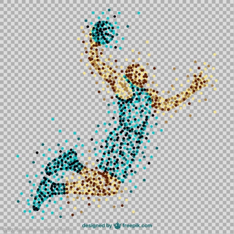 篮球比赛手绘创意投篮插图免抠png透明图层素材