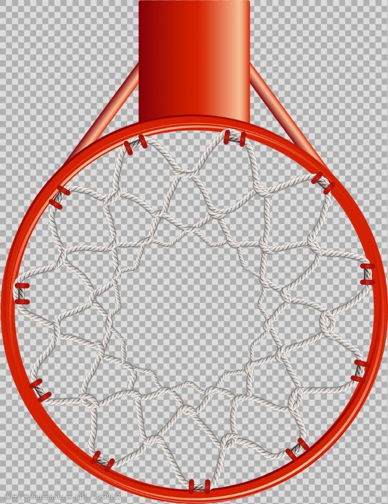 篮球比赛手绘红色篮筐插图免抠png透明图层素材