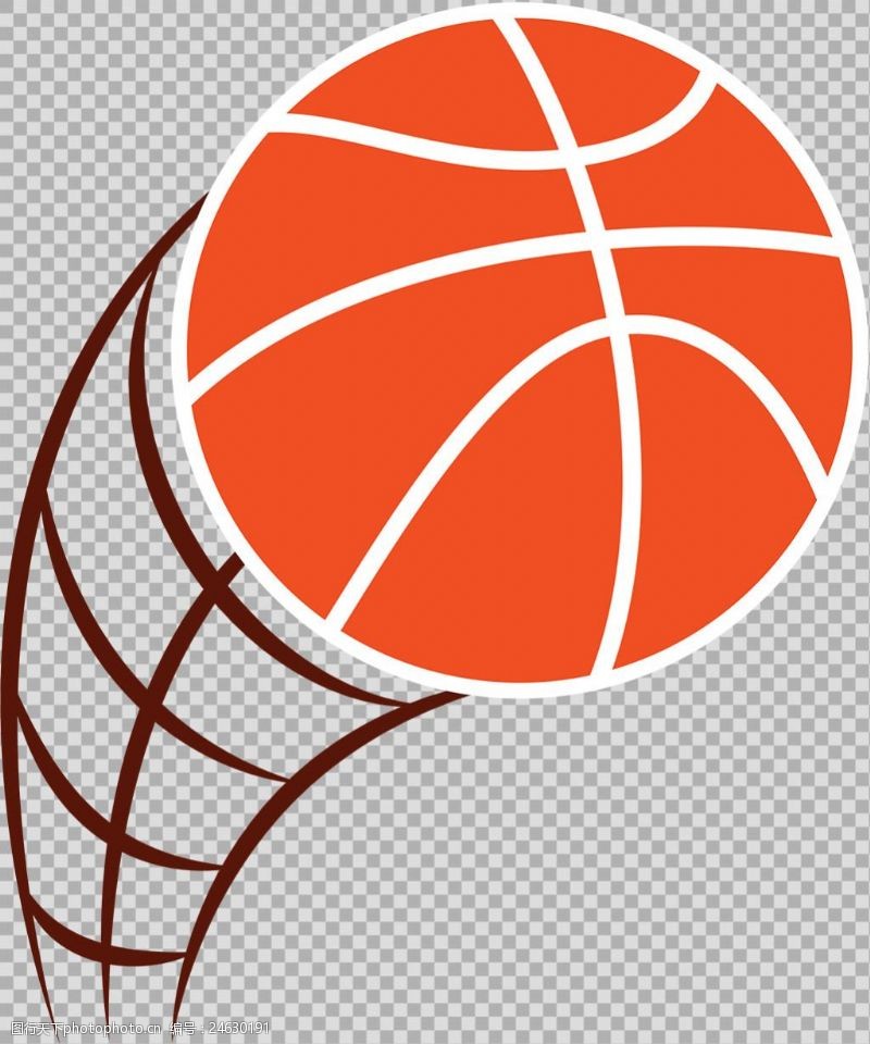 篮球比赛手绘红色篮球插图免抠png透明图层素材