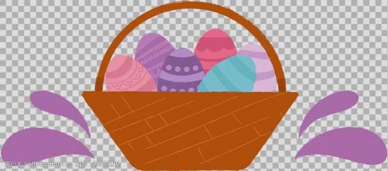 菜篮子手绘篮子彩蛋插图免抠png透明图层素材