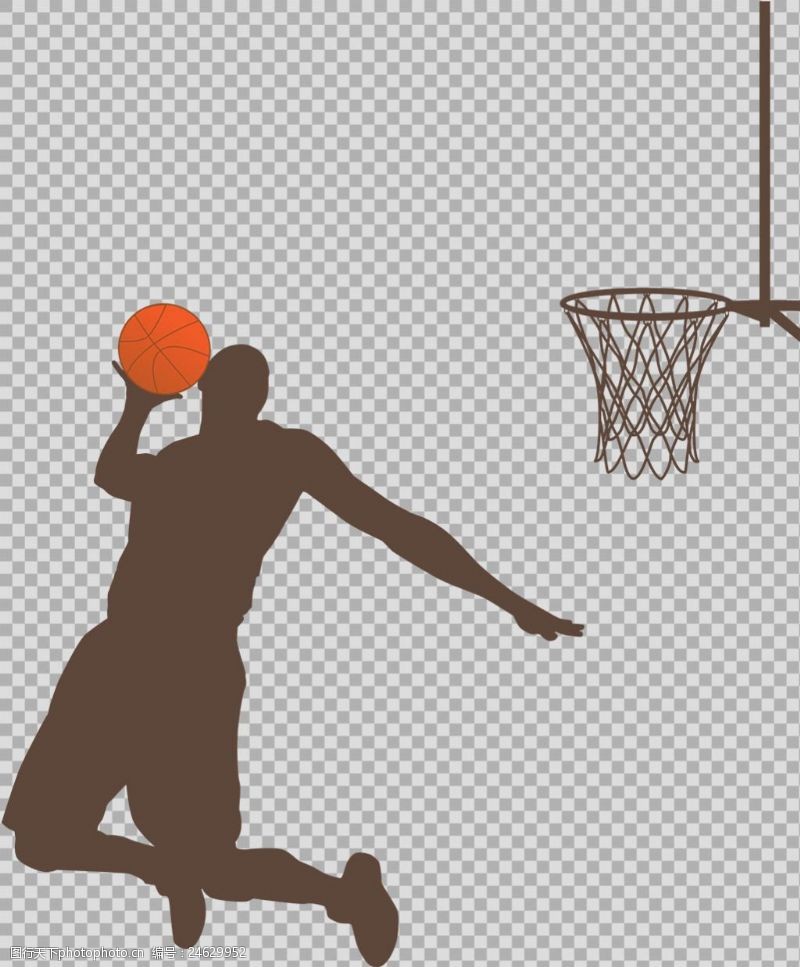 篮球比赛手绘投篮动作插图免抠png透明图层素材