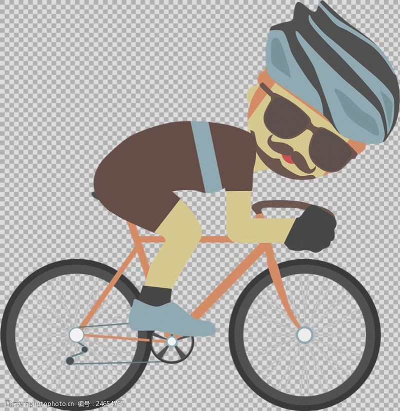 绿色运动运动员骑自行车插画免抠png透明图层素材
